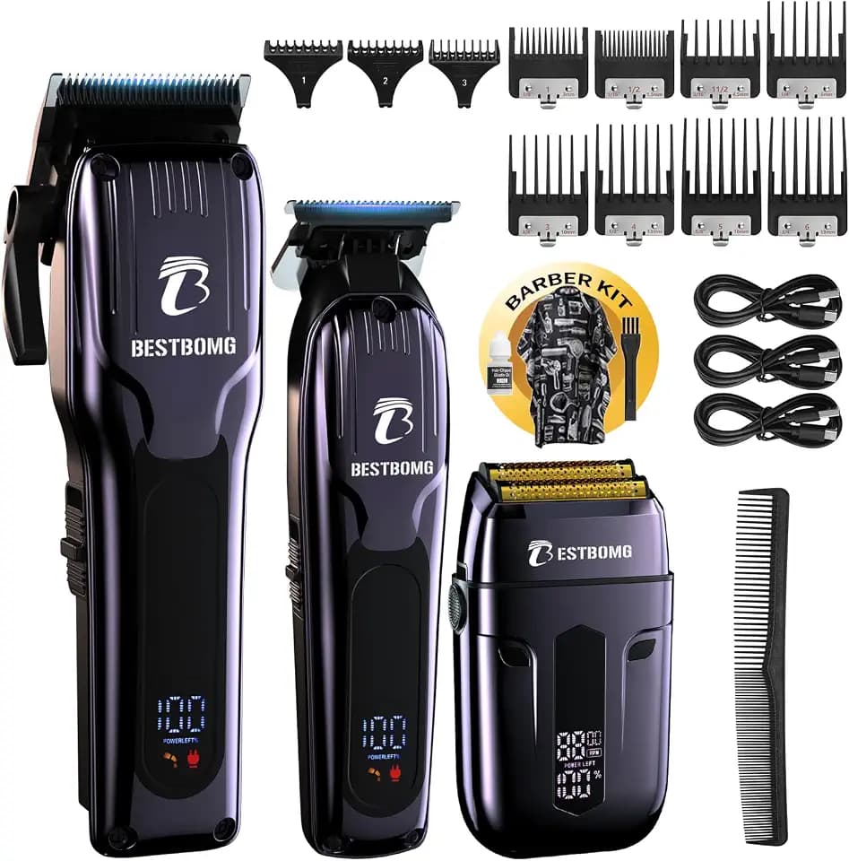 BESTBOMG® Hair Clippers for Men, Clipper, Trimmer & Shaver Set, BS-808C