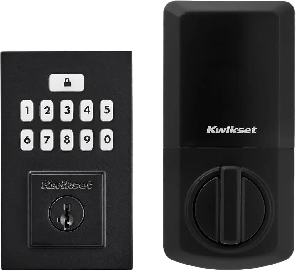 Kwikset SmartCode 260 Keyless Entry Electronic Keypad Deadbolt Door Lock with Auto-Lock, Custom User Codes, Advanced Security in Matte Black Contemporary