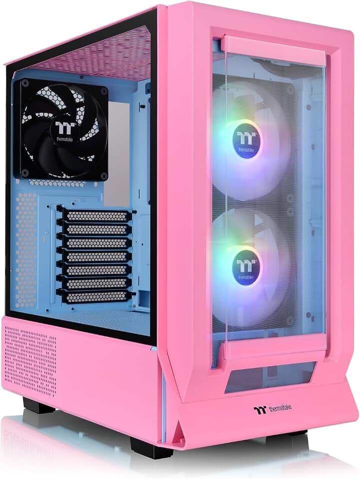 Thermaltake Ceres 350 MX | ATX Midi-Tower | 2 Frontpanels (Tempered Glass/Mesh) | Hidden-Connector Support | 2X 140mm ARGB | USB-C | leiser Airflow (Bubble Pink)