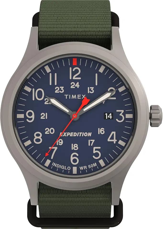Timex Expedition Scout 40mm Men’s Analog Watch | Luminous Hands | Durable Comfortable Adjustable Strap | 24 Hour Time | Rugged Outdoor Watch | 50M Water Resistance