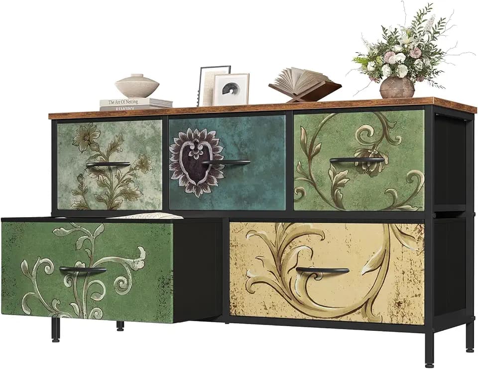 OLIXIS 5 Drawer Dresser for Bedroom, Storage Organizer Unit for Closet