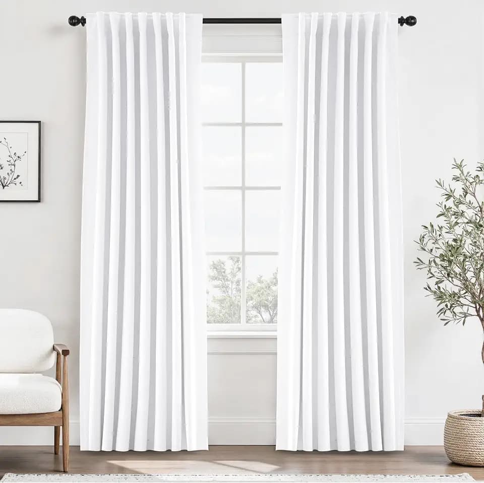 UHITECH Blackout Curtains 86 Inches Long 2 Panels Set for Bedroom, Beige