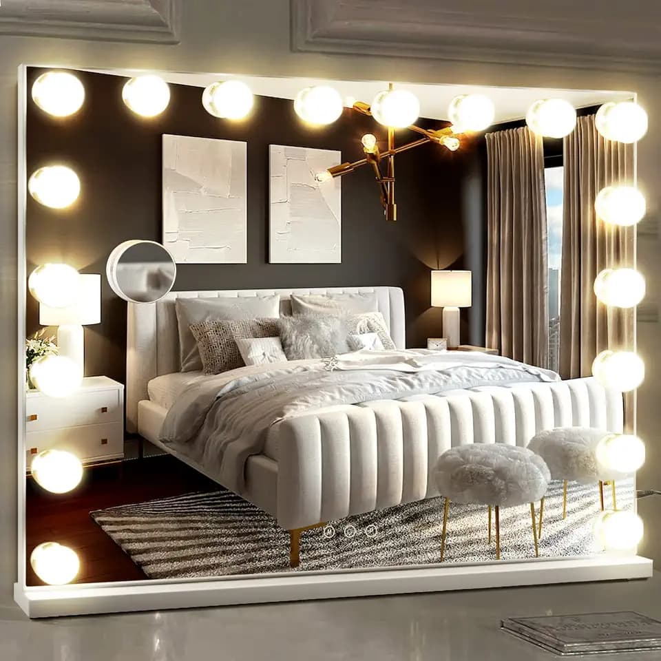 M MIVONDA Hollywood Vanity Vanity, Makeup Mirror with 18 Dimmable LED Bulbs