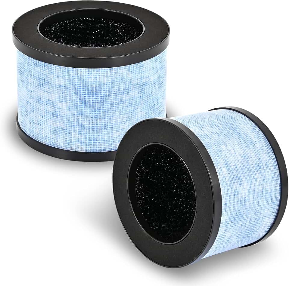 MK06 H13 True HEPA Filters Replacement for AROEVE MK01 MK06 and Kloudi Air Purifier DH-JH01, Intelabe EPI080/EP1080, Elechomes EPI081/EP1081, H13 Premium True HEPA Filter, 2 Pack
