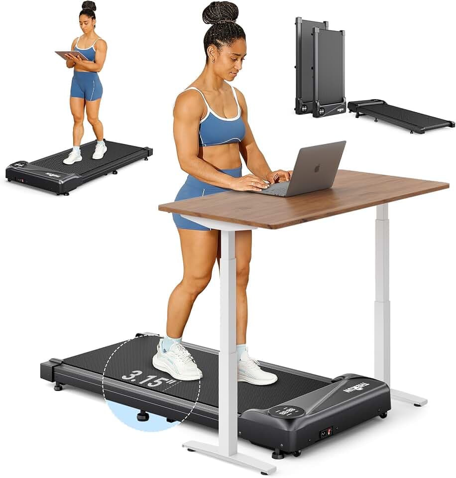 THERUN Walking Pad Under Desk Treadmill 265LBS Weight Capacity Remote Control