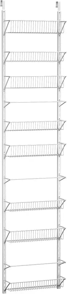 Home-Complete Pantry Over The Door Spice and Jar Rack Organizer - Great Storage Space for Cabinets and Kitchen - Wall Mounted 8 Tier Shelves