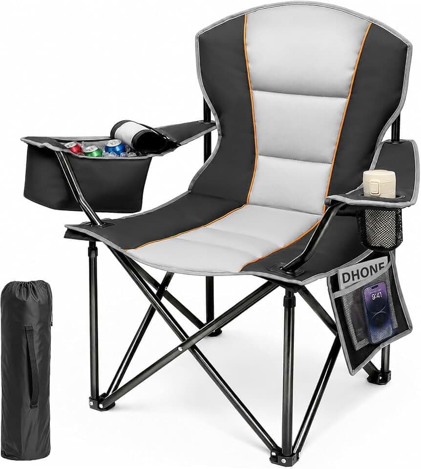 ZENPETIO Camping Chair Portable 500LBS Oversized Folding Chairs for Outside