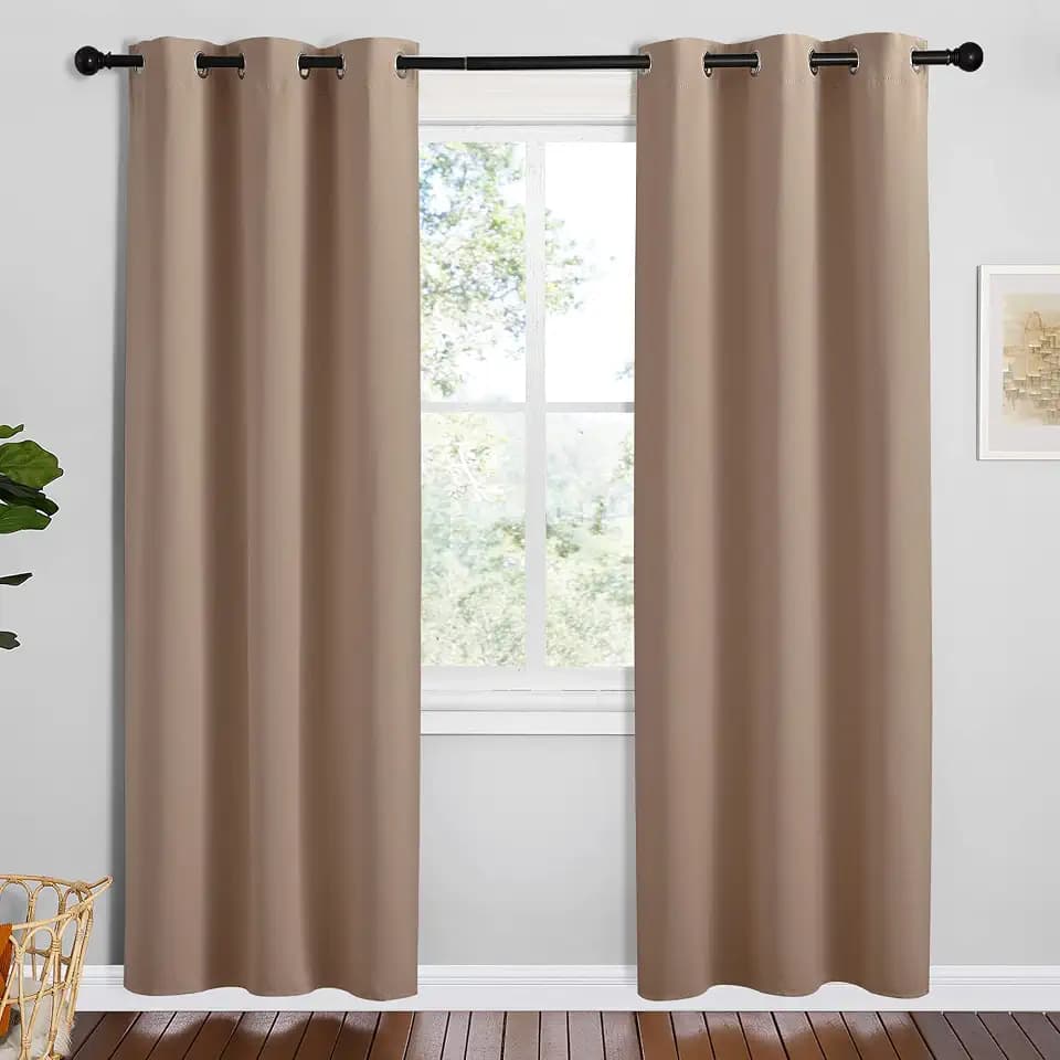 NICETOWN Cappuccino Blackout Curtains for Bedroom 42" w x 78" L 2 Panels
