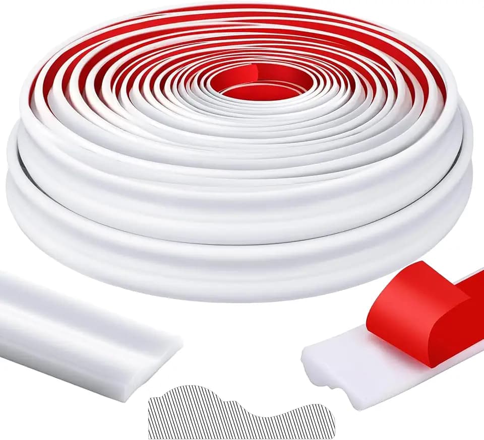 32.8ft x 1.25 Inch Flexible Peel and Stick Molding Trim for Wall, Baseboard, Backsplash, Tile Edge, Chair Rail, Mirror-self Adhesive Moulding Trim for Bathroom Wall Door Floor Window, White