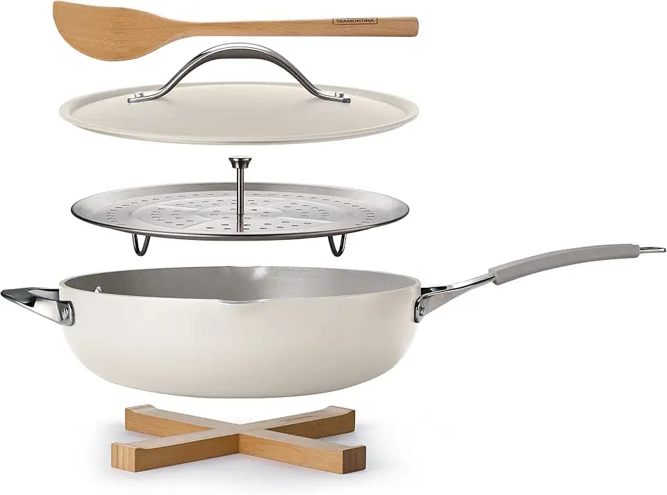 Tramontina All-in-One Plus Pan Set, 5-Quart Ceramic Non Stick Cooking Pan