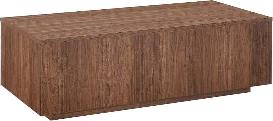 Henn&Hart 48" Modern Coffee Table, Medium Walnut
