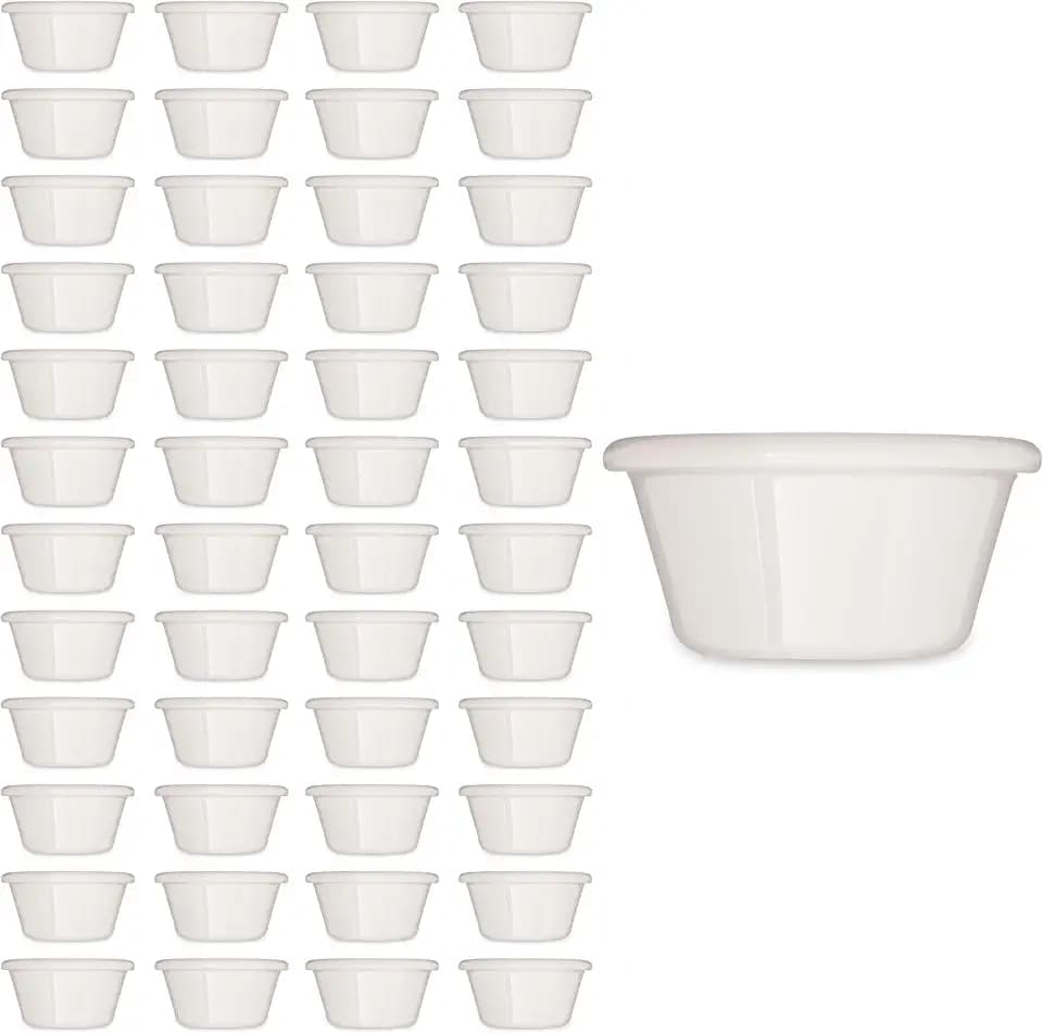 Carlisle FoodService Products 4312342 SAN Smooth Fluted Ramekin, 3 oz Capacity, 1.43" Height, Bone (Case of 48)