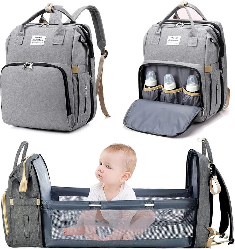 Baby Wickeltasche Rucksack,Diaper Backpack,Babytasche Reiserucksack mit Wickelauflage,Multifunktional Wasserabweisend Große Kapazität Wickelrucksack,Große, für Mama