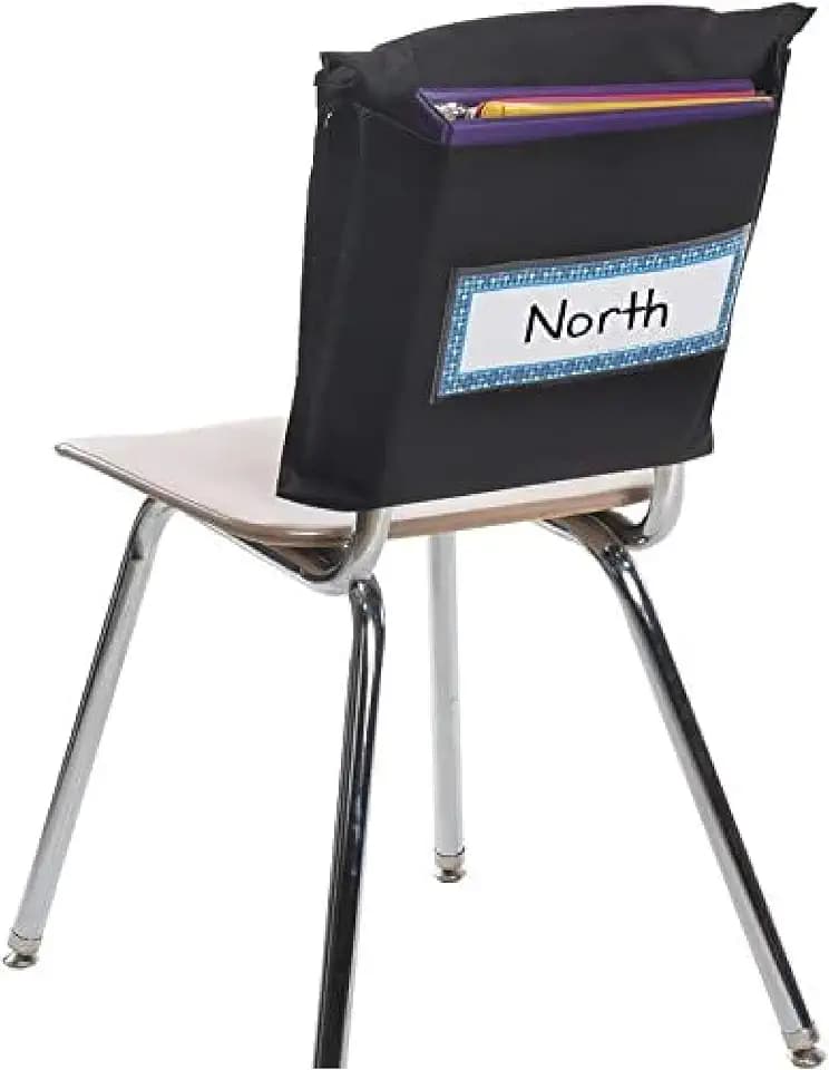 Really Good Stuff Store More Deep-Pocket Chair Pockets, 6-Pack, Black