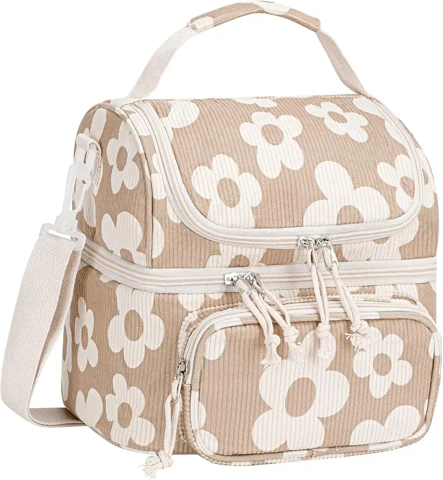 HowFly Lunch Box for Women Insulated Double Decker Lunch Bag for Girls