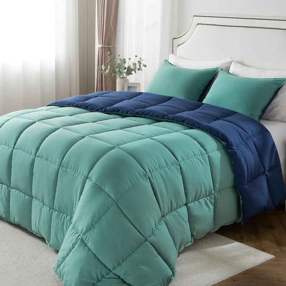 KASENTEX Twin Comforter Set, Reversible, Goose Down Alternative, All Season