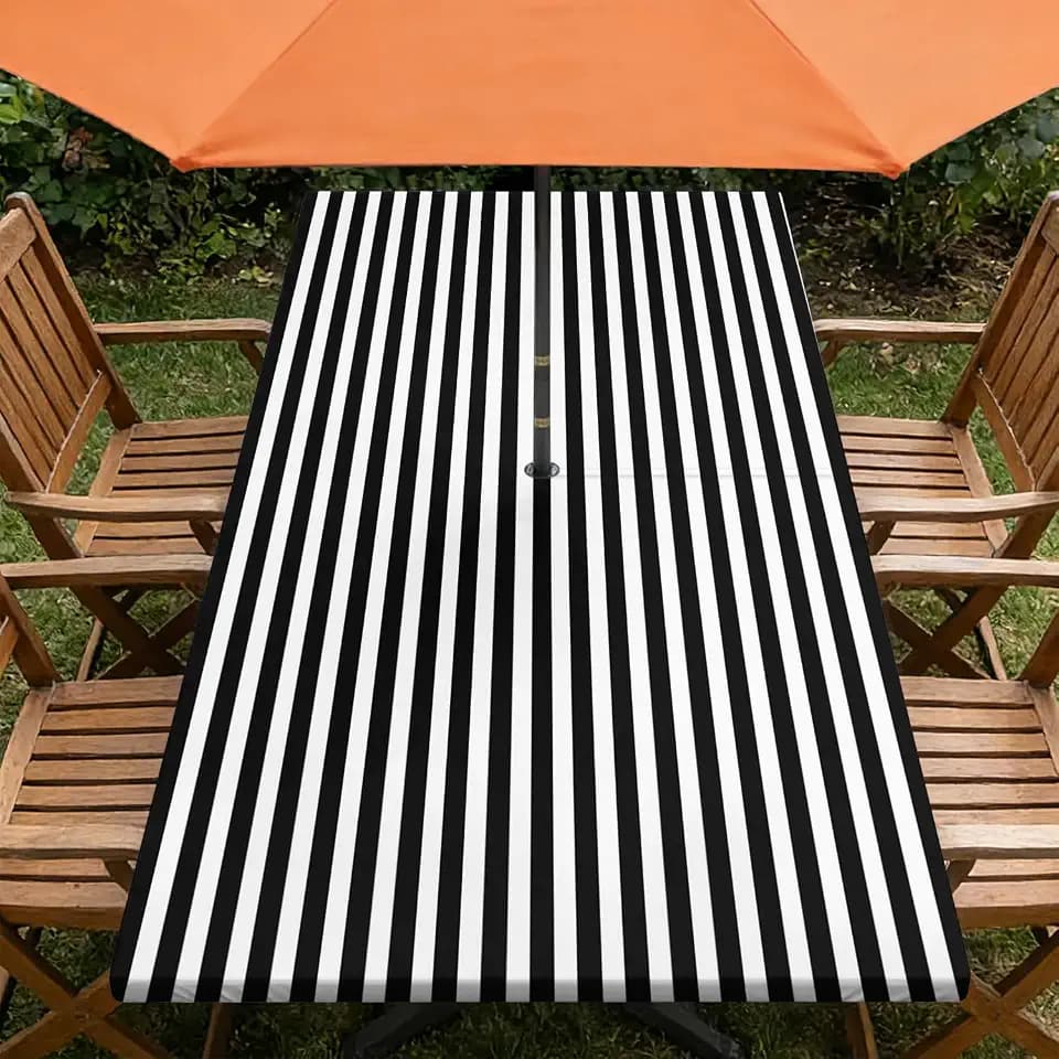 Outdoor Tablecloth with Umbrella Hole and Zipper 48" x 30"