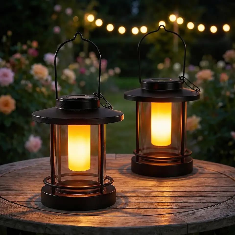 pearlstar Solarlampen für außen 2er Set hängend/stehend