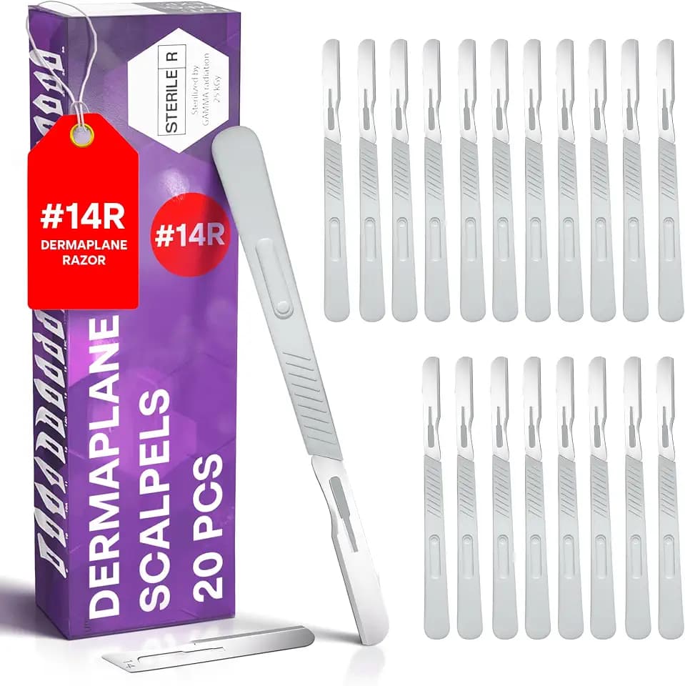 MyMed 14R Dermaplaning Razors - Pack of 20 Dermaplane Razor for Women Face