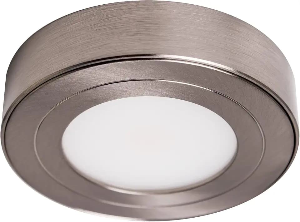 Armacost Lighting PureVue LED Puck Light, Brushed Steel, 4000K, 223411