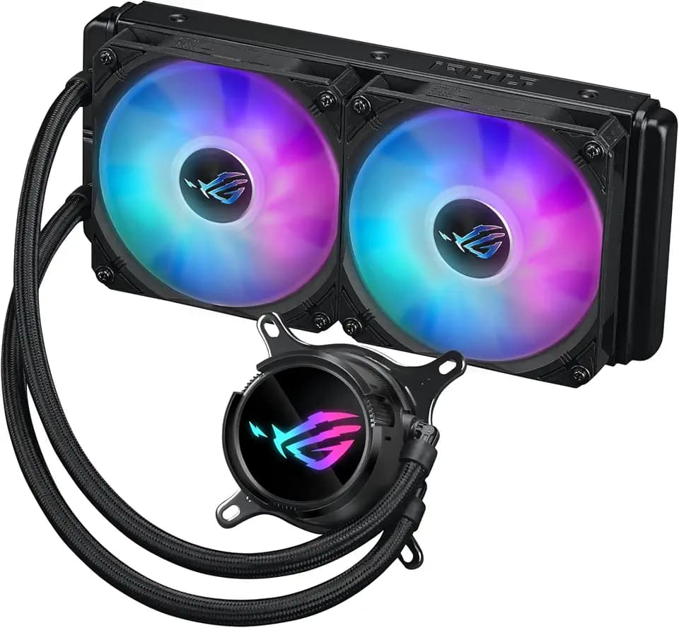 ASUS ROG STRIX LC III 240 ARGB All-in-One Flüssig-CPU-Wasserkühlung schwarz | 2x adressierbare ROG ARGB-Lüfter, Asetek-Pumpe 7. Generation V2, kompatibel mit Intel LGA 1700, 1200, 115X, AMD AM5, AM4