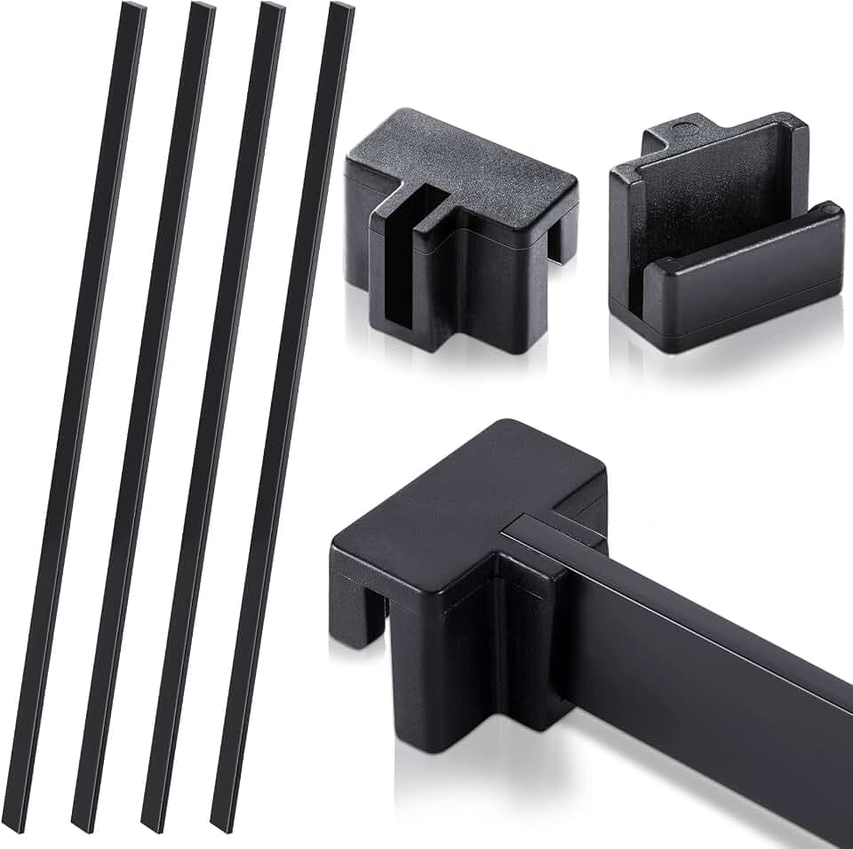 Epakh 12 Pcs PVC Adjustable File Cabinet Rails Set