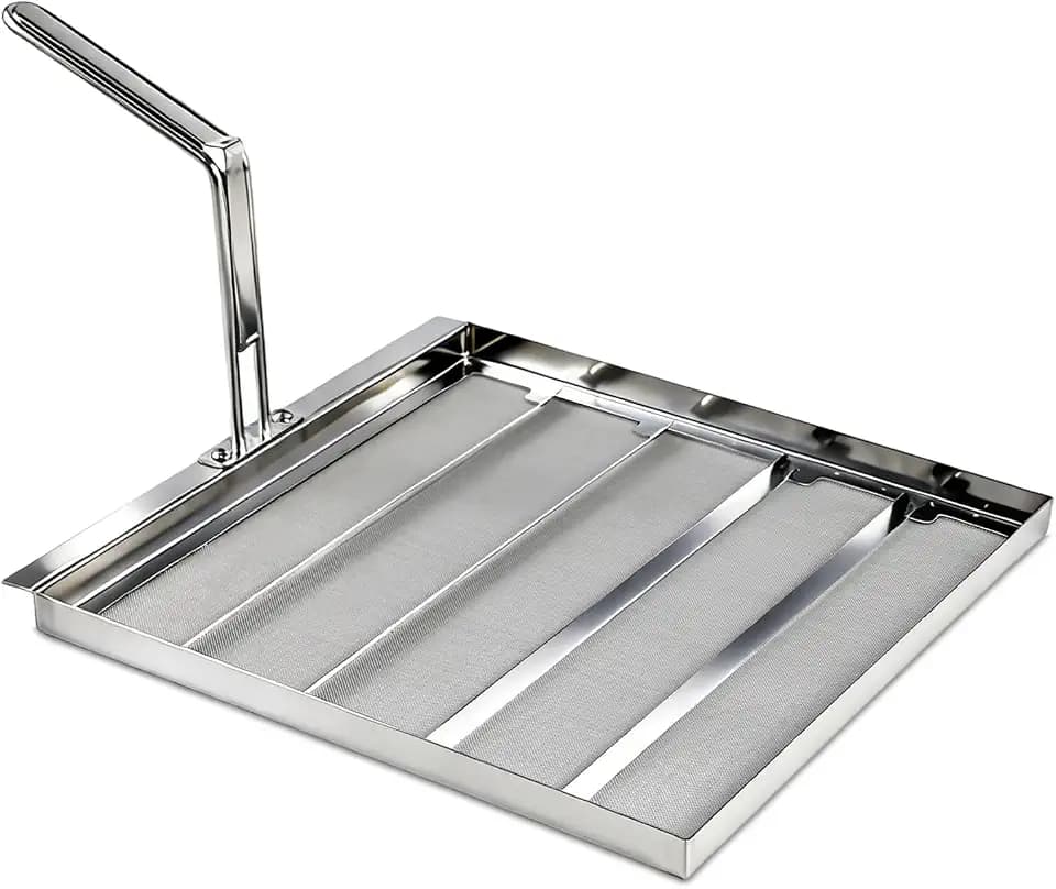 AF45 Commercial Deep Fryer Oil Filter Strainer, 13.75" x 13.75" 304 Stainless Steel, 550 Micron Screen Mesh, Extends Oil Life by 40%, Captures Grease & Debris, Compatible with Pitco 40D, Avantco FF300