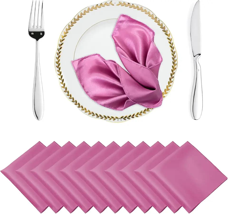 Pack of 50 Satin Napkins 12 x 12 Inch for Wedding Décor – Dusty Pink