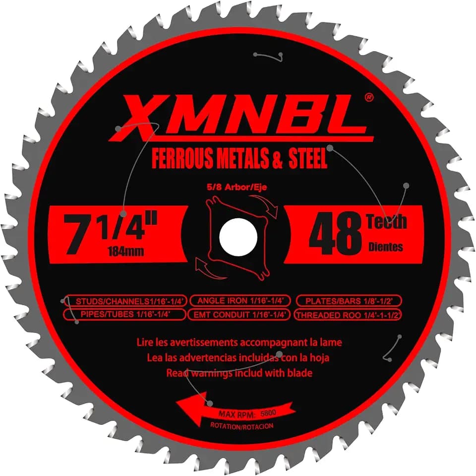 7 1/4 Inch Metal Cutting Saw Blade,Replace for Diablo D0748CF 7 1/4 Inch Metal and Stainless Steel Cutting Saw Blade,Compatible with 7-1/4 Inch Circular Saw,Cermet Carbide,5/8" Arbor,5X Longer Life