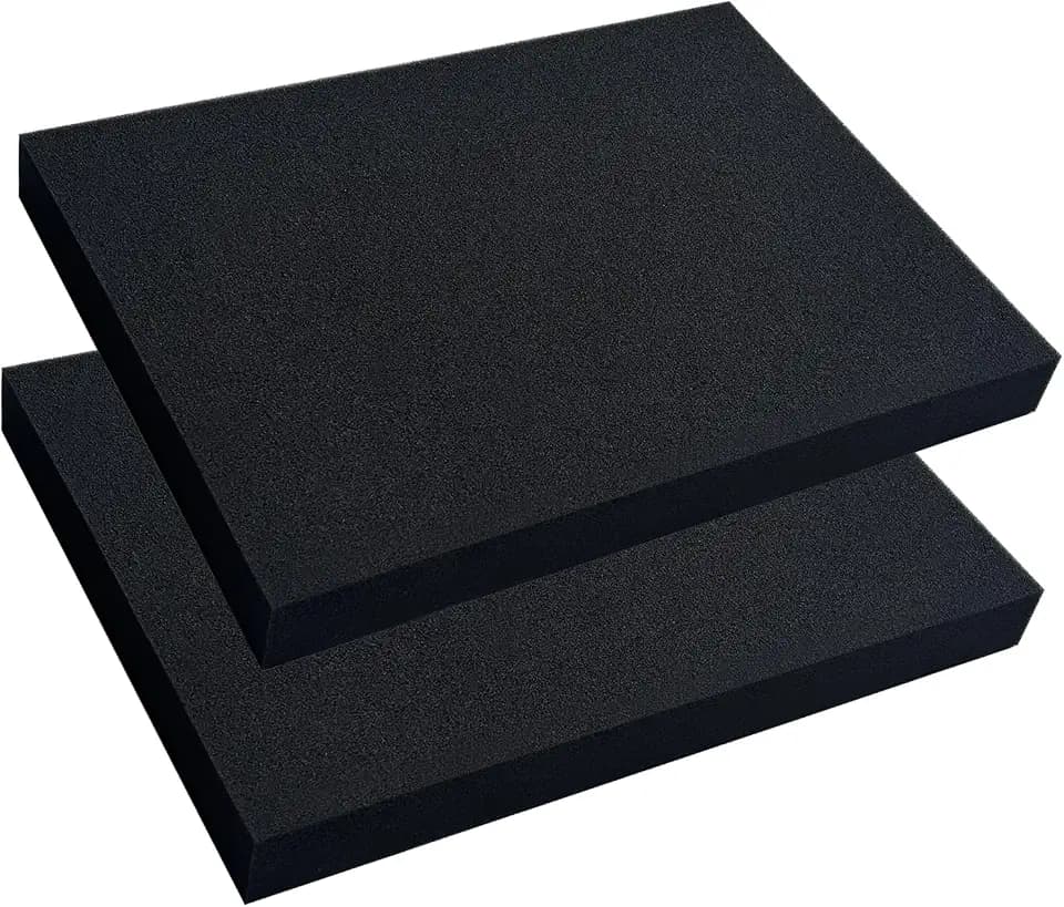 2 PCS 16" x 12" x 1.5" Polyurethane Foam Sheets Black Cushion Foam Panels
