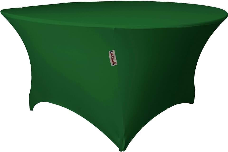 LA Linen Round Spandex Tablecloth, 60 by 30-Inch, Emerald Green
