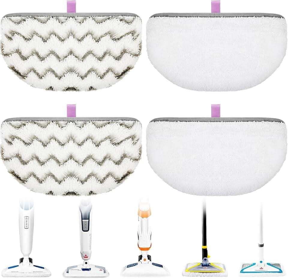 1940 1806 for Bissell Steam Mop Pads Replacement Compatible with Bissell Powerfresh Steam Mop 1544 1440 2075A 2685A Series, Models 19402 19404 19408 19409 1940A 1940F 1940Q 1940T 1940W B0006 B0017