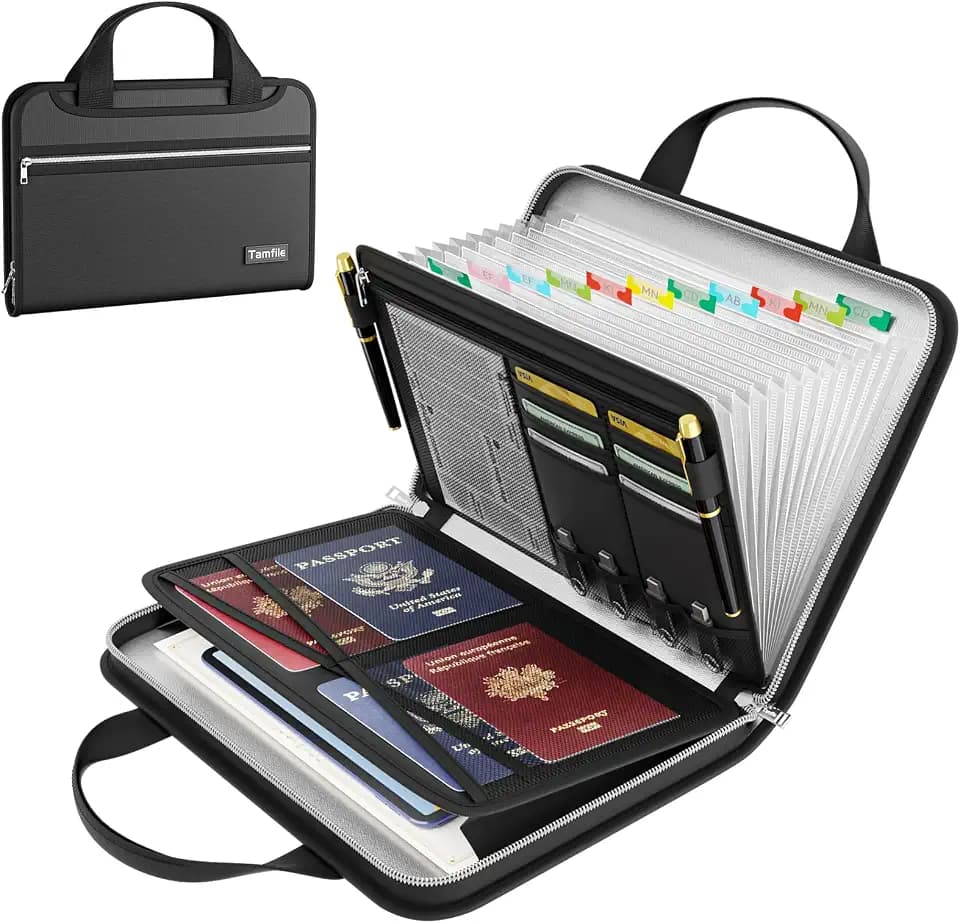 Tamfile Accordion File Organizer, Fireproof Important Document Organizer