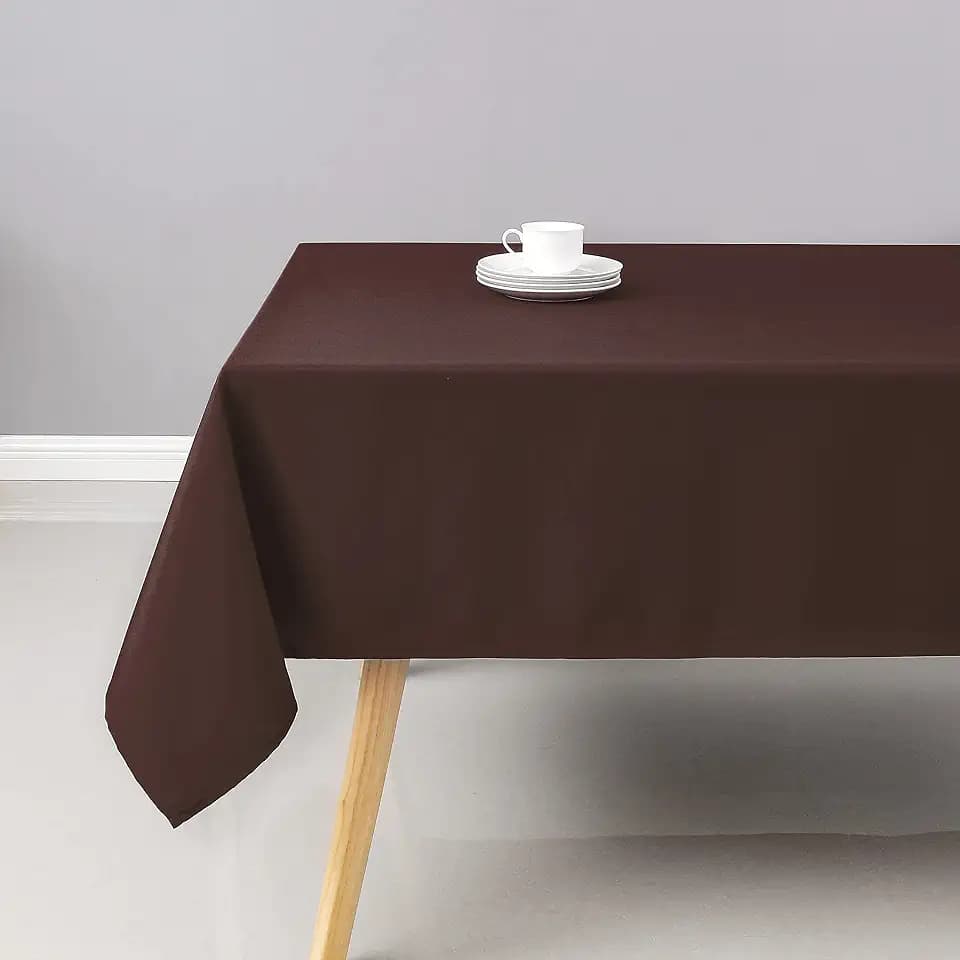 Wewoch Chocolate Rectangle Tablecloth Water Resistant Washable Polyester Table Cloth for Dining,Kitchen, Parties Weddings and Outdoor Use 60 Inch by 104 Inch