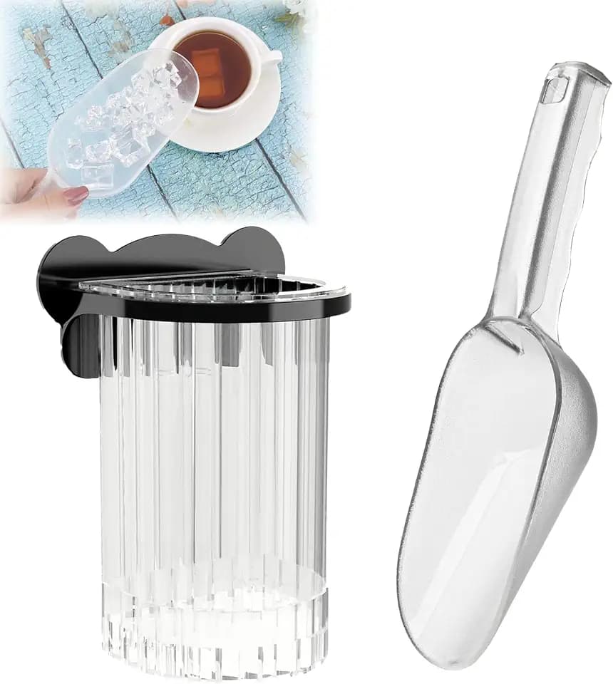 Plastic Ice Scoop with Holder for Freezer Kitchen Countertop Ice Maker