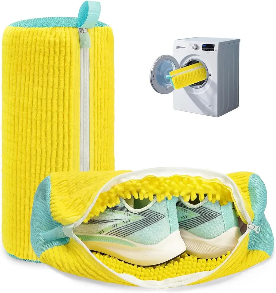 Shoe Washing Machine Bag Laundry Shoe Bag for Washer and Dryer Reusable 2pc Shoe Cleaning Bags for Sneakers 360° Deep Cleaning Machine for All Shoes Types With Self-locking Zipper