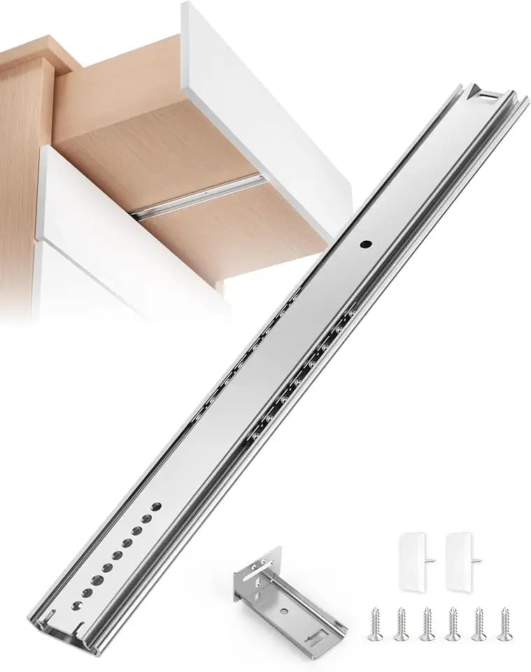Chibery 6 Pack 22 Inch Center Mount Drawer Slide Bottom Mount 3/4 Extension