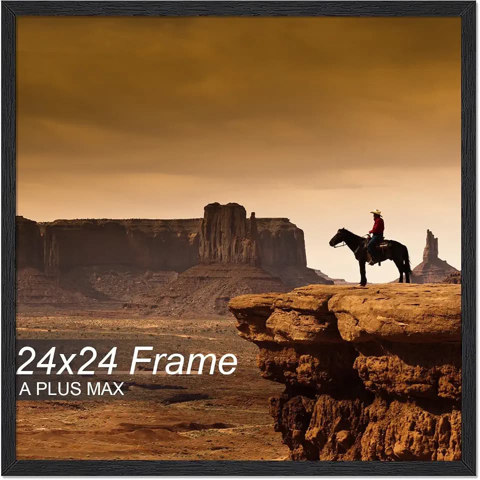 A PLUS MAX 24x24 Picture Frame Black Light Weight Wall Mount