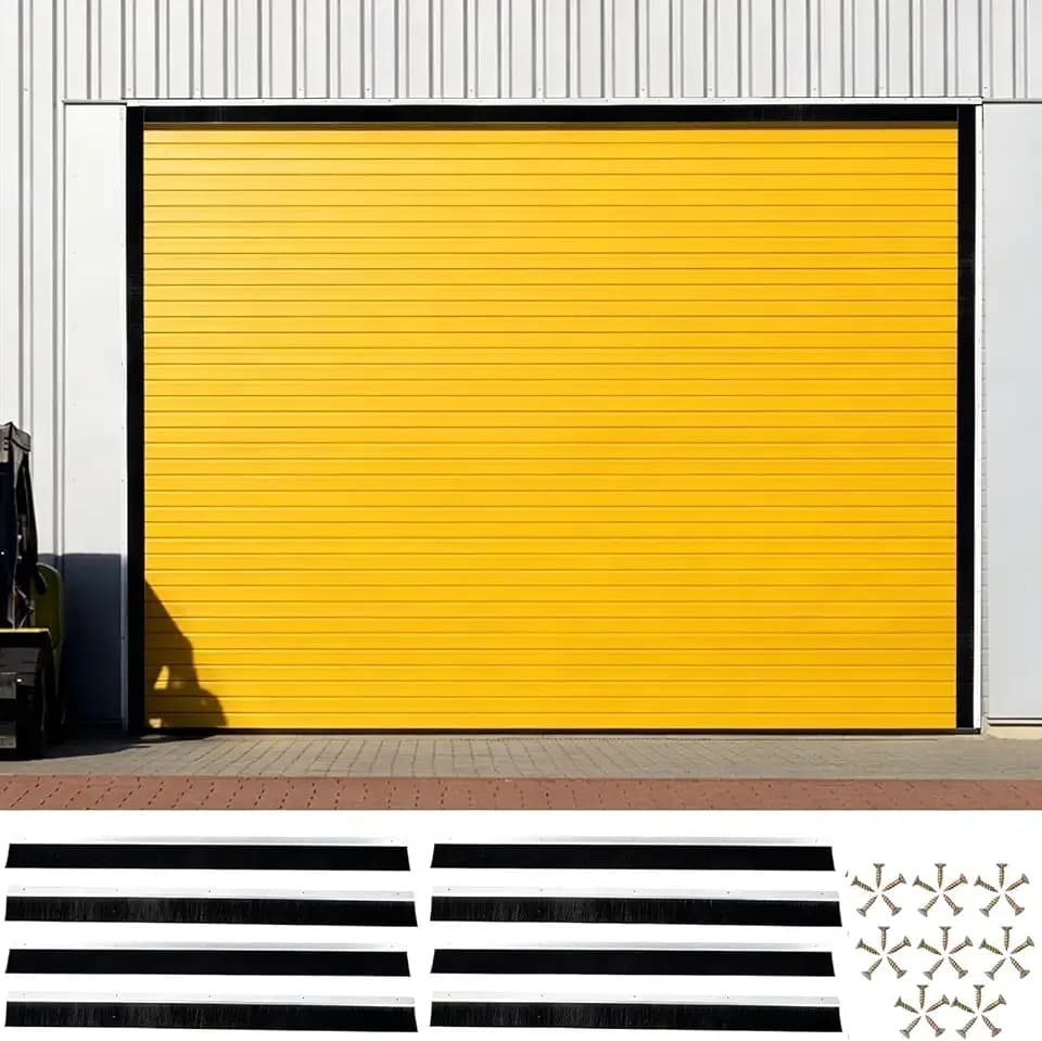 tonchean 16 x 8 Ft Two-Car Roll Up Garage Door Brush Seal Kit Top & Side