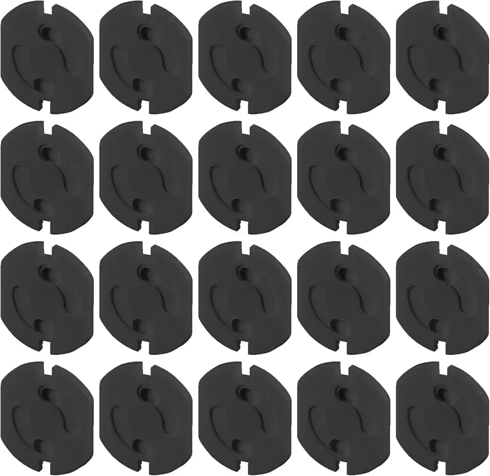 Offgridtec 20x Kindersicherung Steckdose 2-Wege-Drehmechanismus, Schwarz