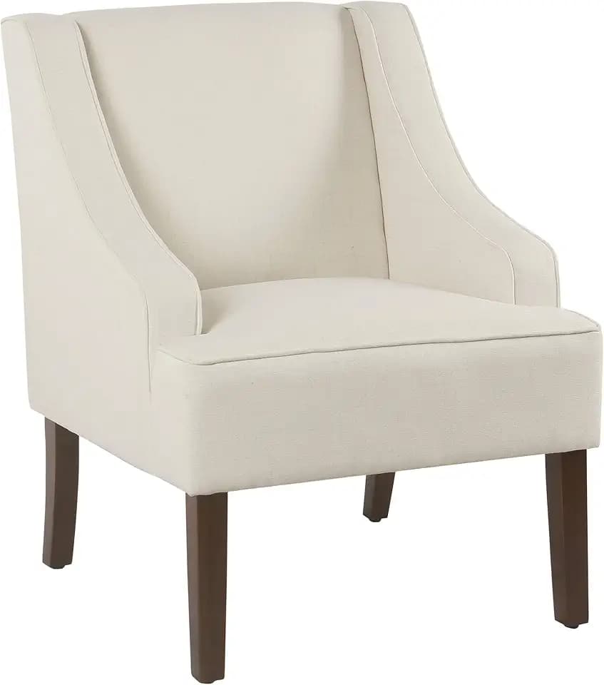 HomePop Classic Swoop Arm Accent Chair - Warm Ivory