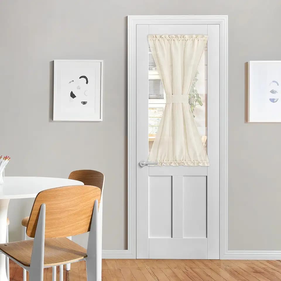 NICETOWN Sheer Door Curtain for Window Cover, Farmhouse French Door Shade