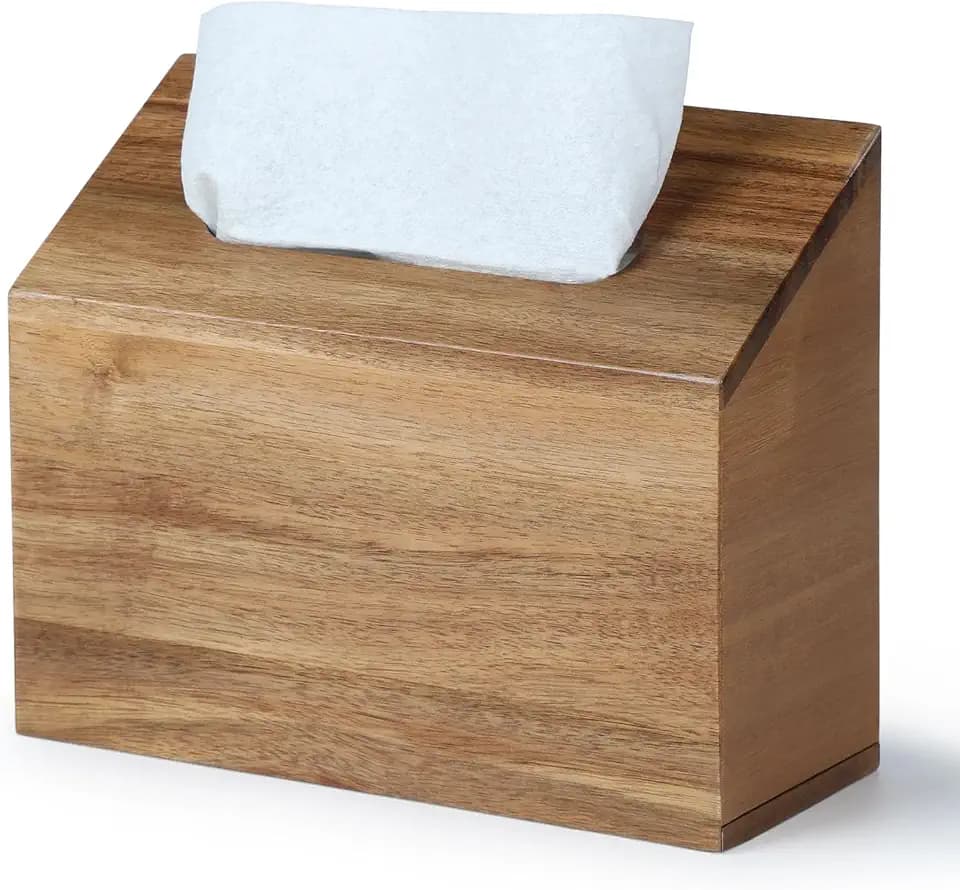 YANGQIHOME Acacia Hand Towel Box Cover Compatible with Kleenex Disposable Paper Hand Towels, Wall Mounted Paper Towel Holders, Hand Towel Holder for Bathroom, Car, Tabletop