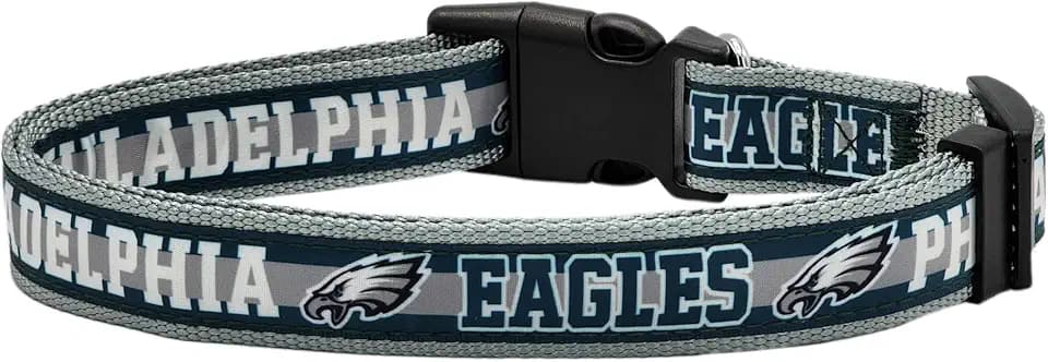 NFL PET Collar Philadelphia Eagles Dog Collar, Large Football Team Collar for Dogs & Cats. A Shiny & Colorful Cat Collar & Dog Collar Licensed by the NFL
