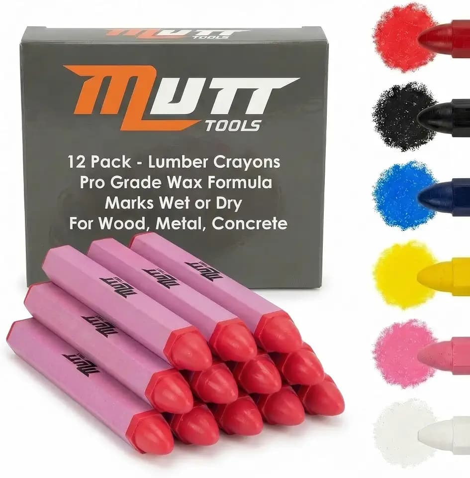 Mutt Tools Pink Lumber Crayons 12 Pack - Construction Crayon