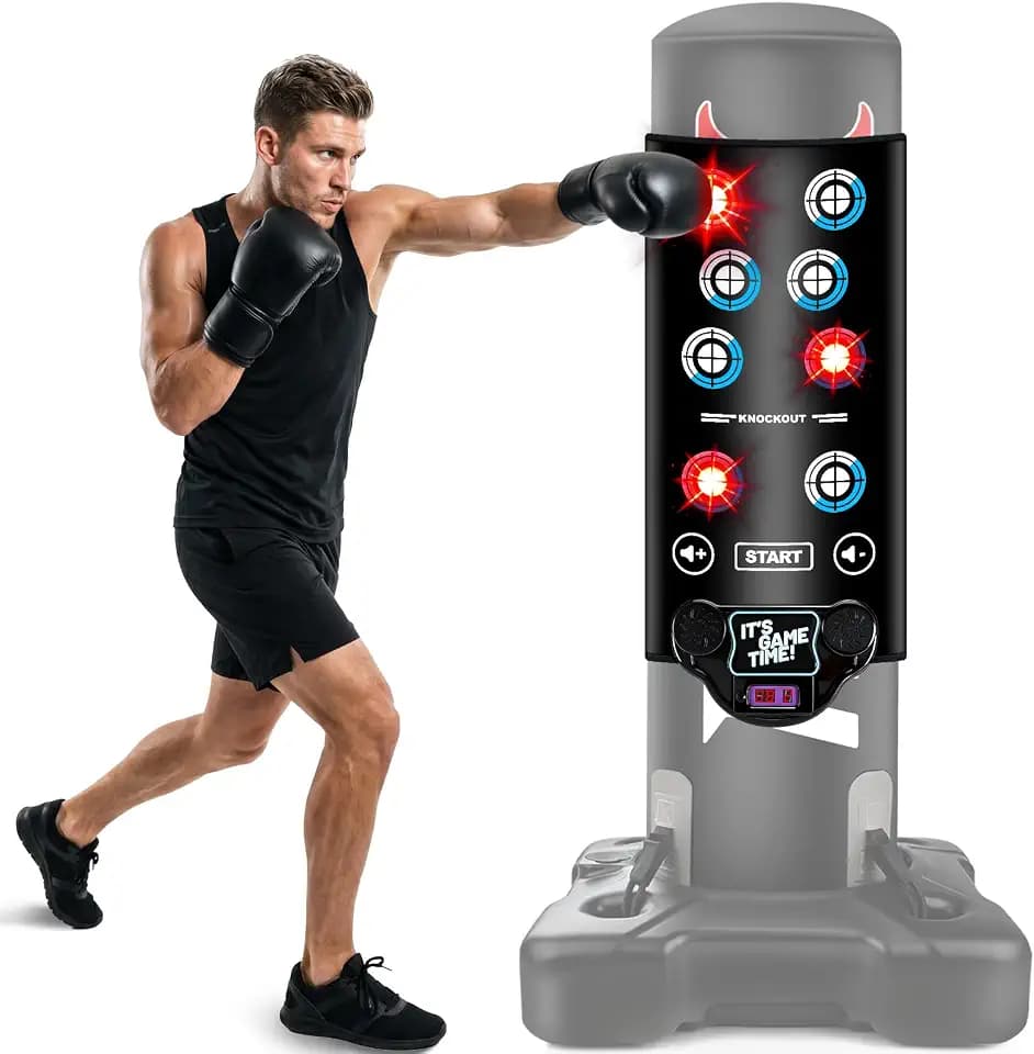Interactive Punching Bag Boxing Music Mat, 6-Level Game Mode(No Boxing Bag)