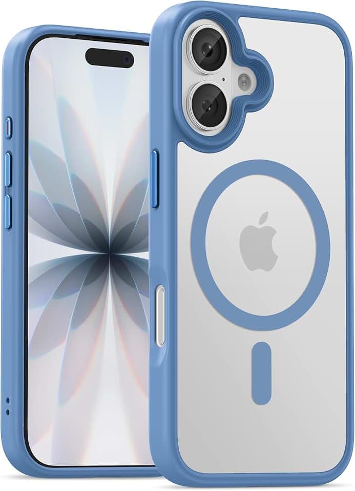 UNBREAKcable für iPhone 17 Hülle für MagSafe, Vollständiger Kameraschutz, Eingebauter Magnetring, Stoßfest Kratzfest Transluzente Matt Handyhülle für iPhone 17 Case 6,3 Zoll, Hellblau
