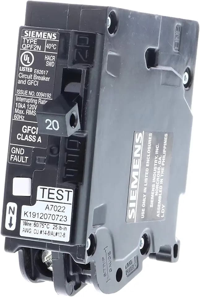 20 Amp 1-Pole GFCI Plug-On Neutral Circuit Breaker
