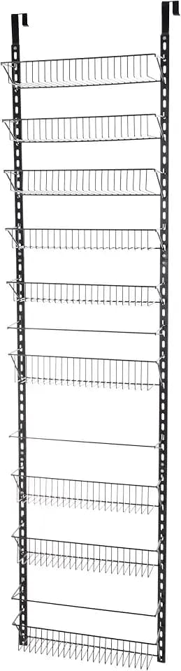 Home-Complete Over the Door Pantry Organizer - 9-Tier Organizer for Bathroom, Closet, or Kitchen Storage - Pantry Organizers and Storage (Black)