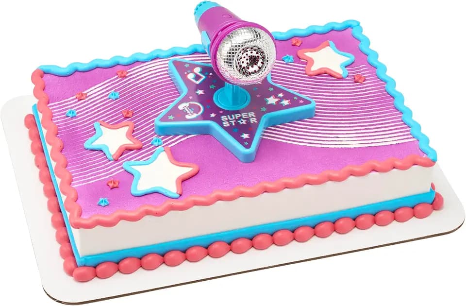 Super Star Microphone Cake Topper | 2 Piece Birthday Party Decoration